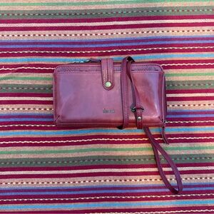 the sak burnt orange leather crossbody clutch purse!